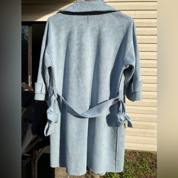 Gianni Bini Faux Suede Belted Jacket Zipper Sleeves NWOT Med Size S - Picture 4 of 12